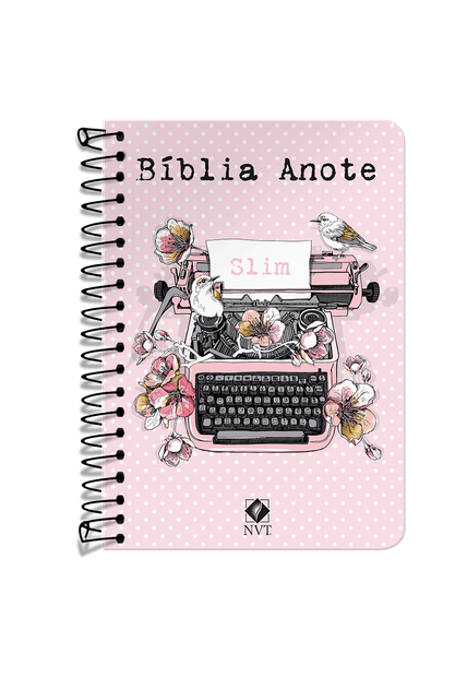 Bíblia Anote Nvt Slim Espiral - Typo Rosa: Série Slim