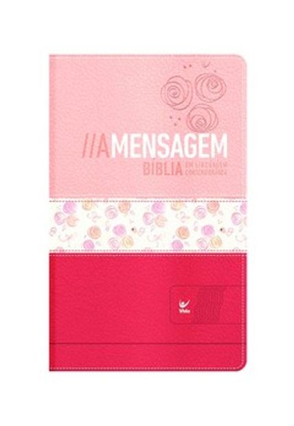 Bíblia a Mensagem - Capa Luxo Rosa Claro e Escuro