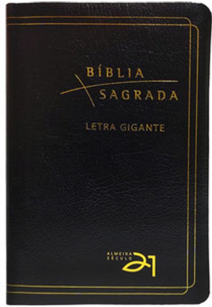 Bíblia A21 Letra Gigante Luxo - Couro Bonded Preta