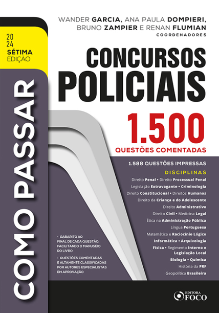 Concursos Policiais : 1.500 Questões Comentadas - 7ª Ed - 2024