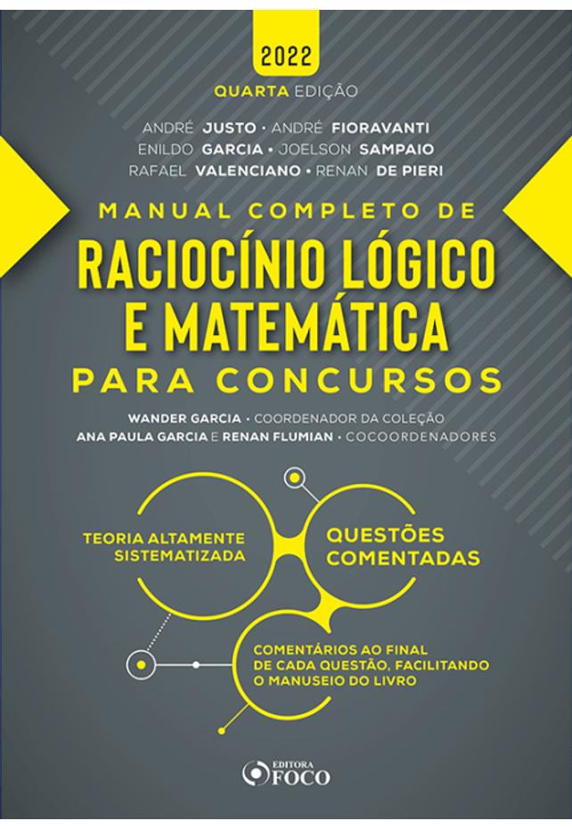 Raciocínio Lógico E Matemática Para Concursos Manual Completo 4ª Ed