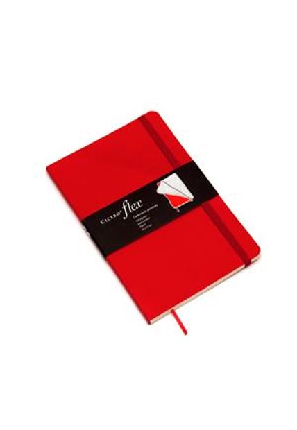 Caderneta Flex - Pautado - Vermelho - 14X21