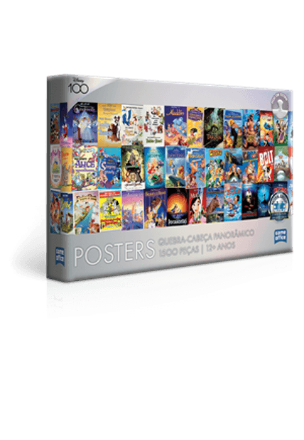 Quebra-Cabeça 1500 Peças Panorâmico- Disney 100 Posters