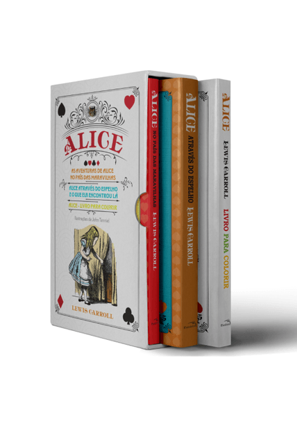 Box Alice no País das Maravilhas e Alice Através do Espelho + Alice para Colorir