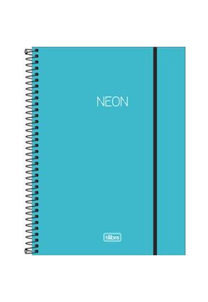 Caderno Esp Cpp 1/4 S/Pauta Neon Azul 80F