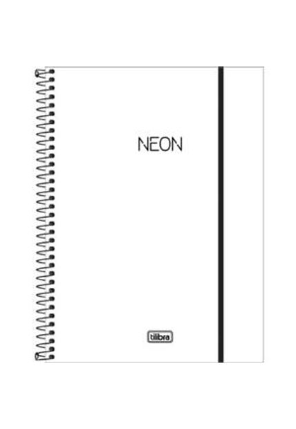 Caderno Espiral Universitario 1X1 - Neon Branco - 80 Folhas