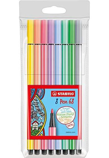 Caneta Stabilo Pen 68/8, 1,00Mm Pastel C/8 Cores Sortidas- 54.4700