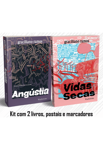 Graciliano Ramos – Vidas Secas + Angústia: Kit com 2 Livros, Postais e Marcadores