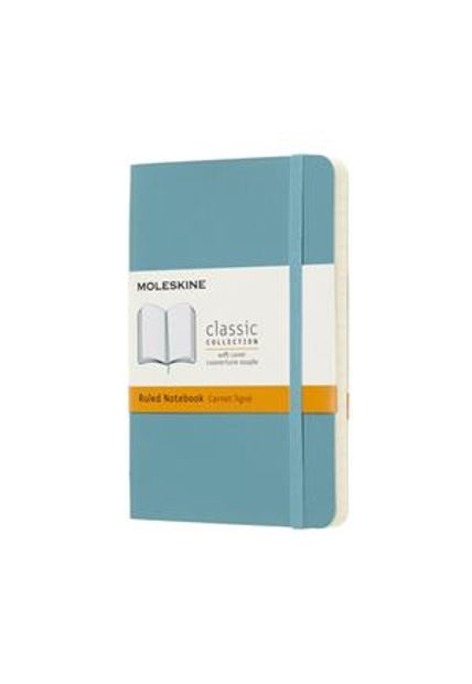 Caderno Classico de Bolso, Pautado, Capa Flexivel, Azul Coral