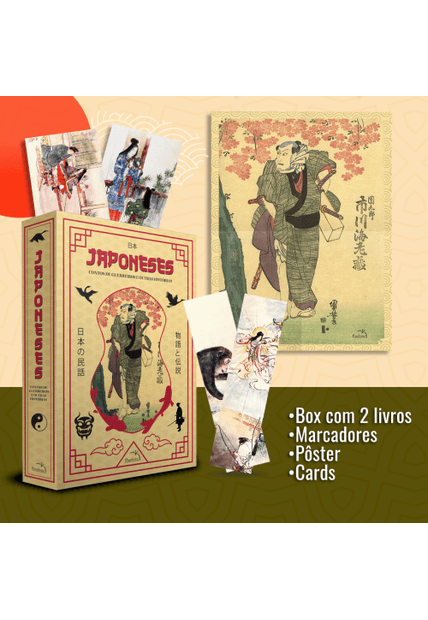 Contos de Guerreiros e Outras Histórias - Box Mitologia Japonesa: 2 Livros, Pôster, Cards, Marcadores