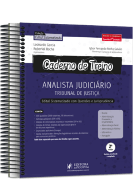 Caderno de Treino Analista Judiciário: Tribunal de Justiça - Edital Sistematizado com Questões e Jurisprudência (2023)