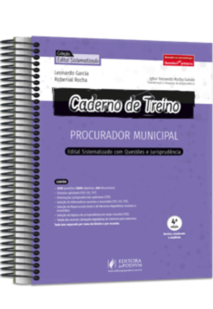 Caderno de Treino - Procuradoria Geral do Município - Procurador Municipal - Questões e Jurisprudência Ponto a Ponto do Edital (2024)