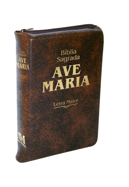Bíblia Letra Maior Zíper - Marrom