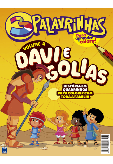 3 Palavrinhas - História em Quadrinhos para Colorir - Volume 4: Davi e Golias