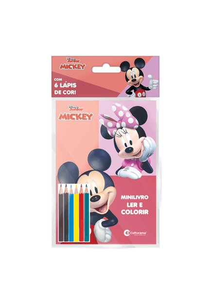 Solapa Pop Minilivro Ler e Colorir com Lápis - Mickey