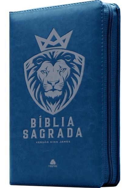 Bíblia Sagrada King James com Zíper - Azul